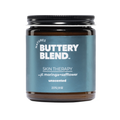 Nature's Buttery Blend skin therapy 8oz jar with blue label on a white background